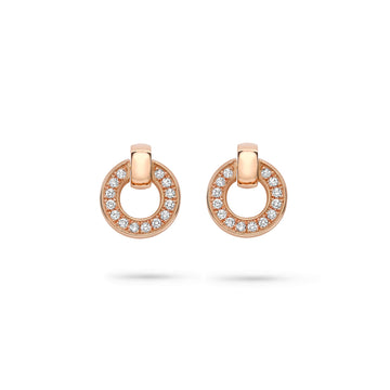 Roulette Rose Gold Diamond Flip Earrings