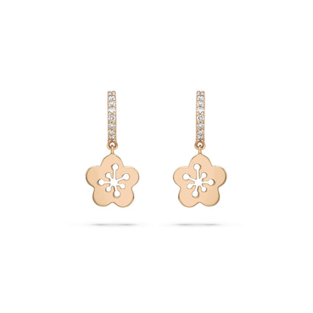 Blossom Mini Rose Gold Diamond Drop Earrings