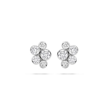 Raindance Classic Cluster Platinum Stud Earrings