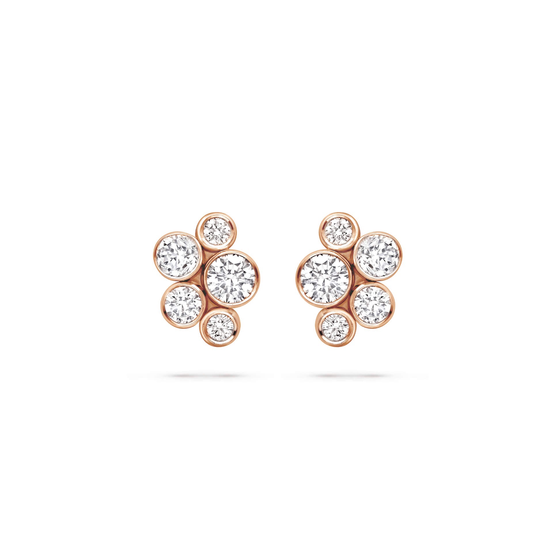 Raindance Classic Cluster Rose Gold Stud Earrings