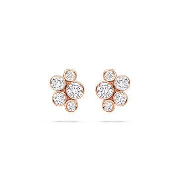 Raindance Classic Cluster Rose Gold Stud Earrings