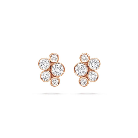 Raindance Classic Cluster Rose Gold Stud Earrings