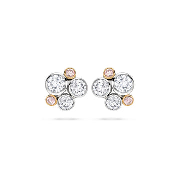 Raindance Pink Diamond Cluster Earrings