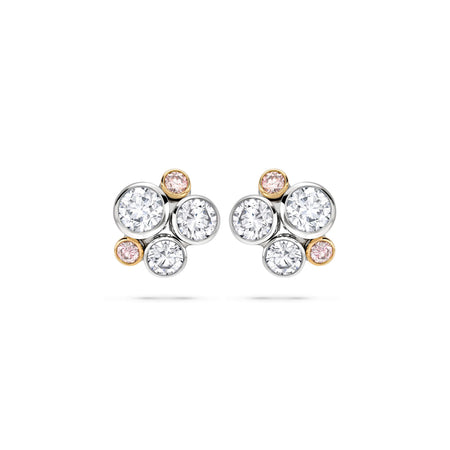 Raindance Pink Diamond Cluster Earrings