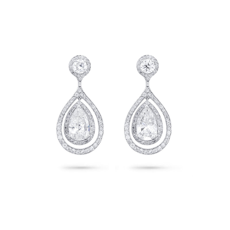 Vintage Palace Platinum Diamond Earrings