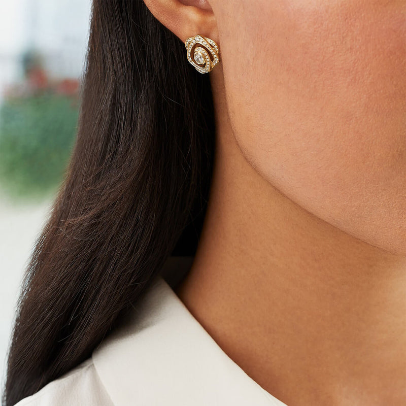 Maymay Rose Large Yellow Gold Diamond Earrings