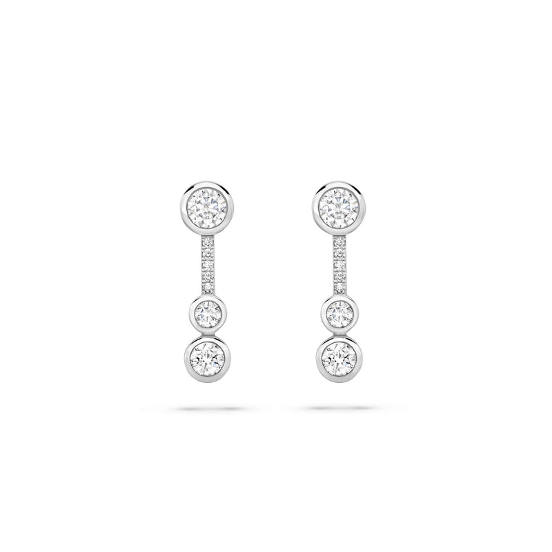 Waterfall Diamond Platinum Small Drop Earrings