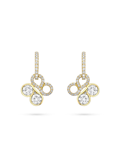Be Boodles Yellow Gold Diamond Drop Earrings