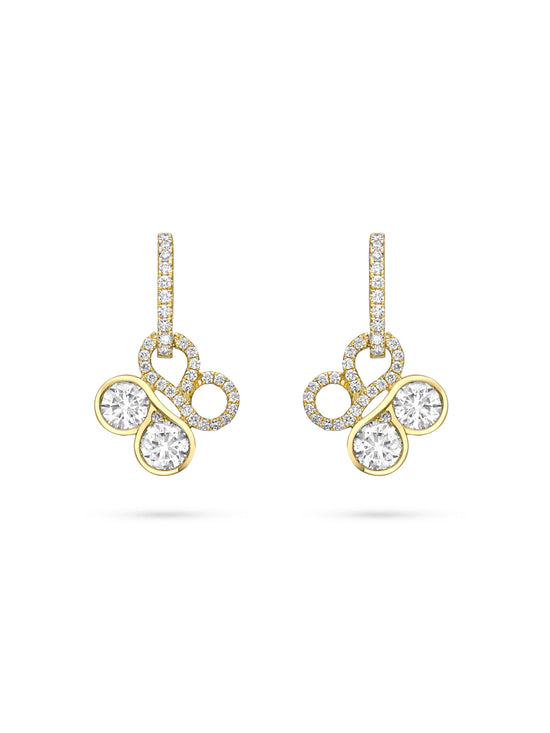 Be Boodles Yellow Gold Diamond Drop Earrings