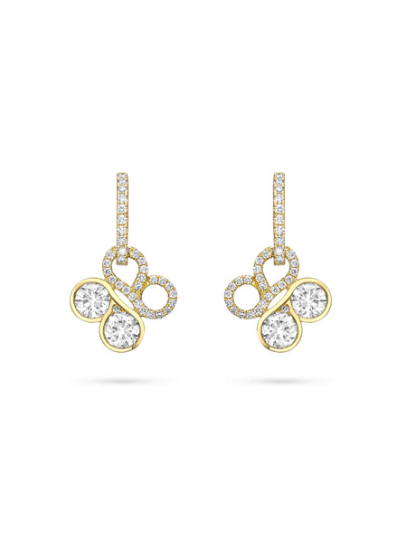 Be Boodles Yellow Gold Diamond Drop Earrings