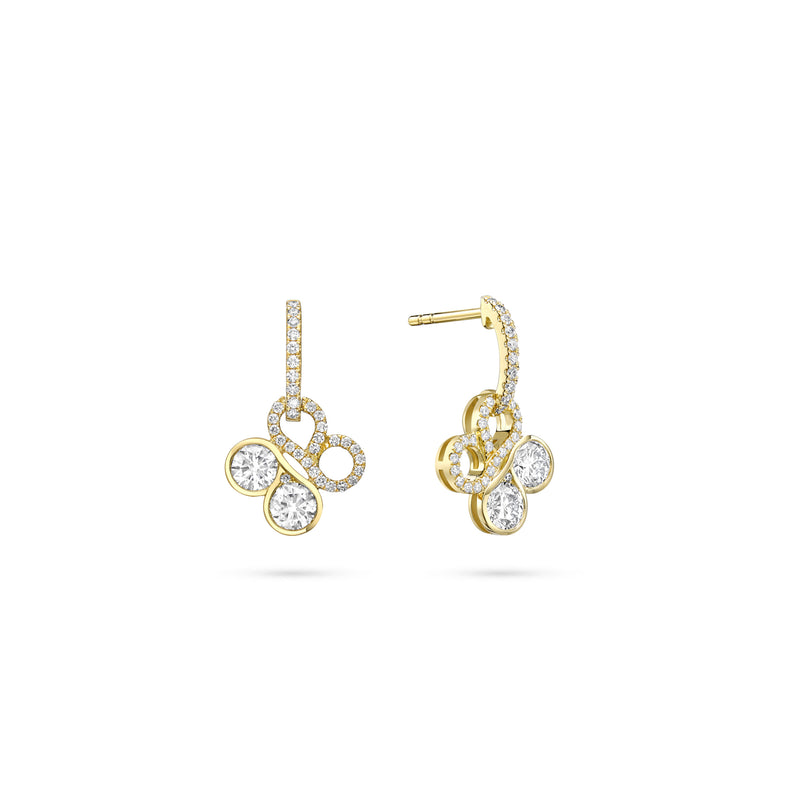 Be Boodles Yellow Gold Diamond Drop Earrings