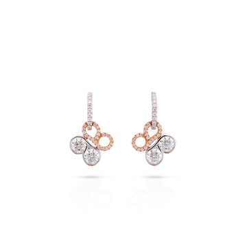 Be Boodles Platinum and Rose Gold Diamond Earrings
