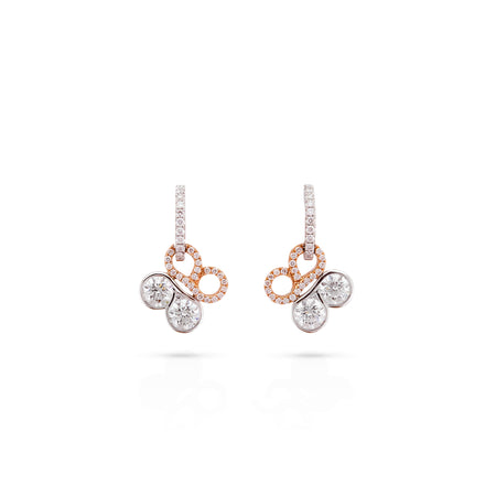 Be Boodles Platinum and Rose Gold Diamond Earrings