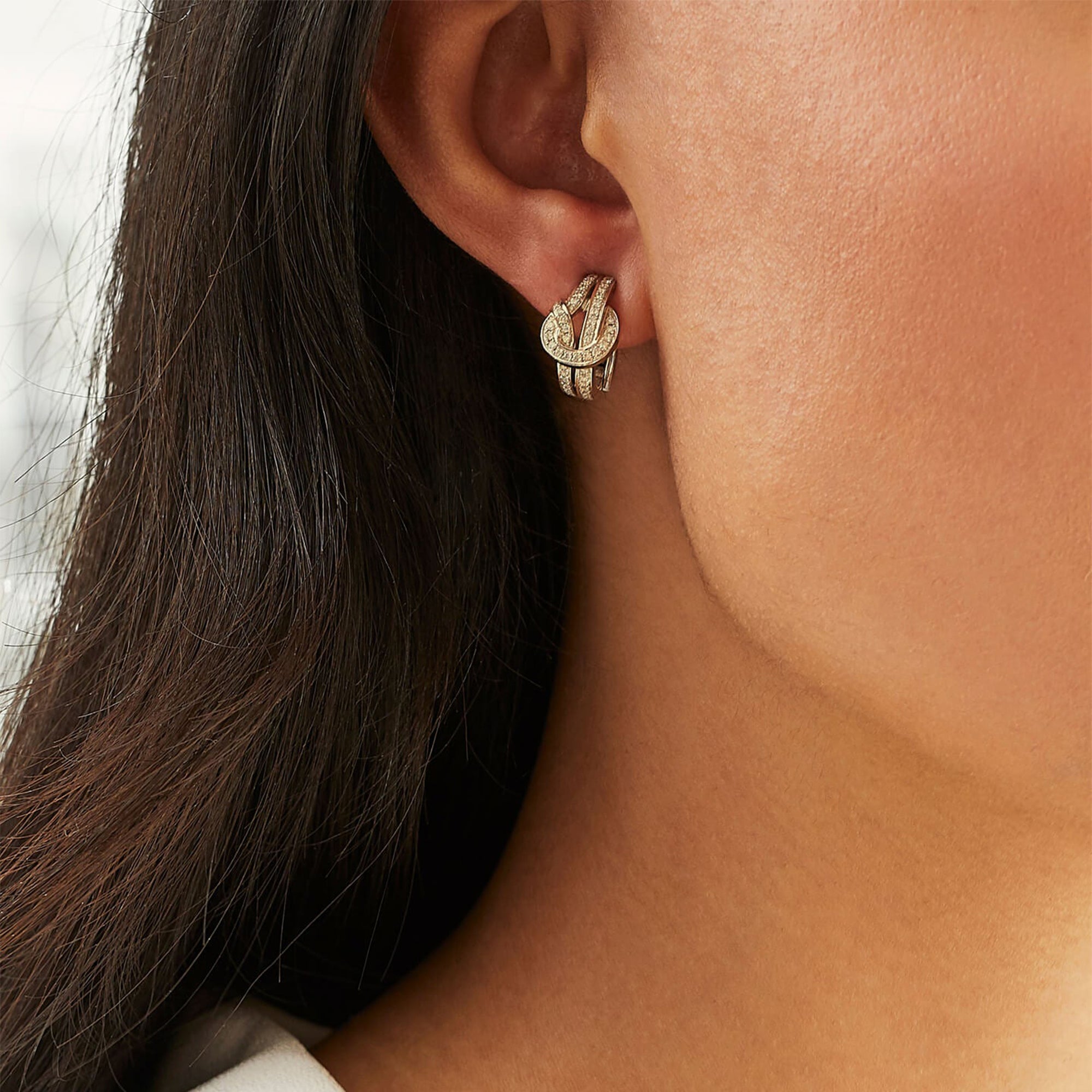 The Knot Yellow Gold Diamond Earrings