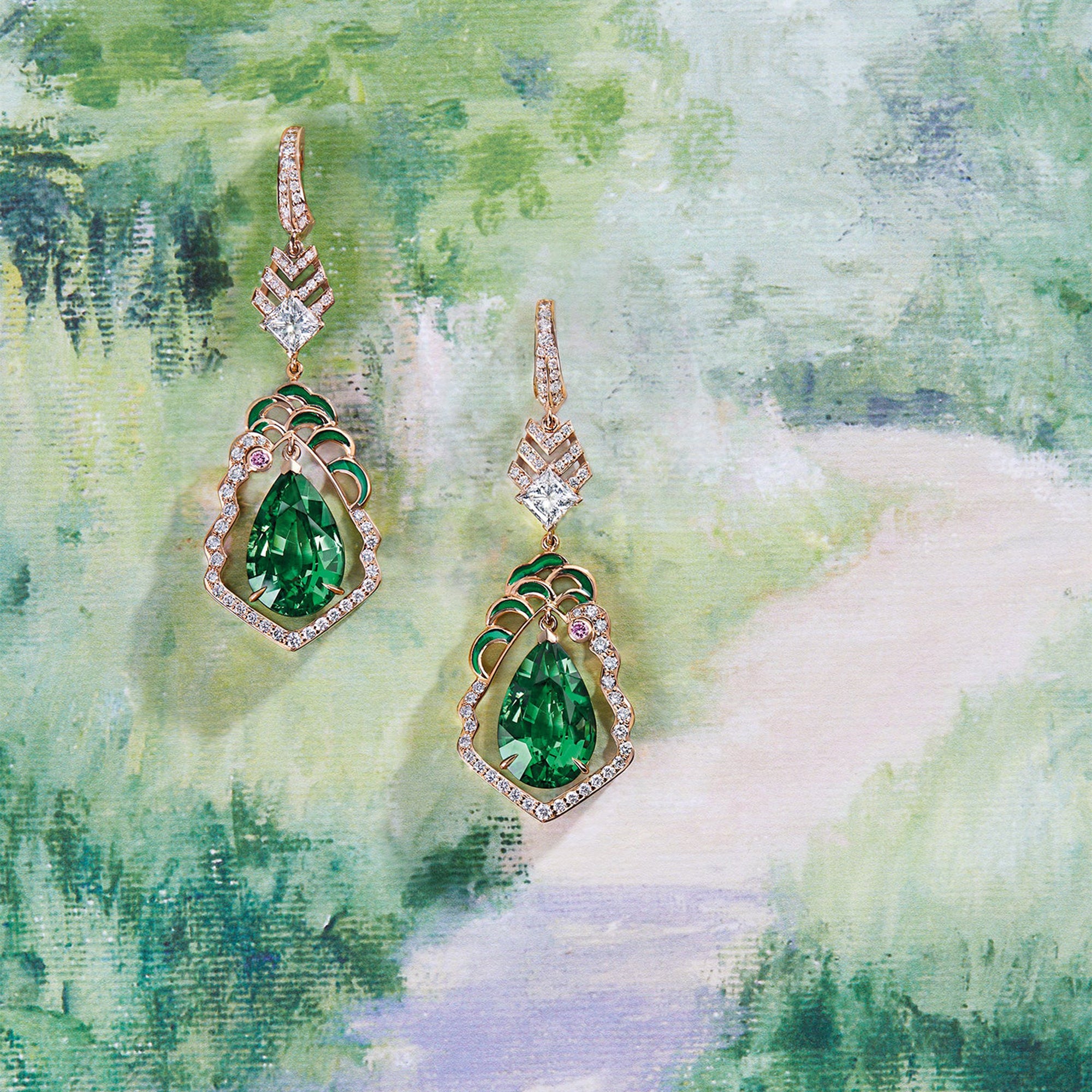 A Family Journey London Royal Parks Tsavorite Rose Gold Earrings