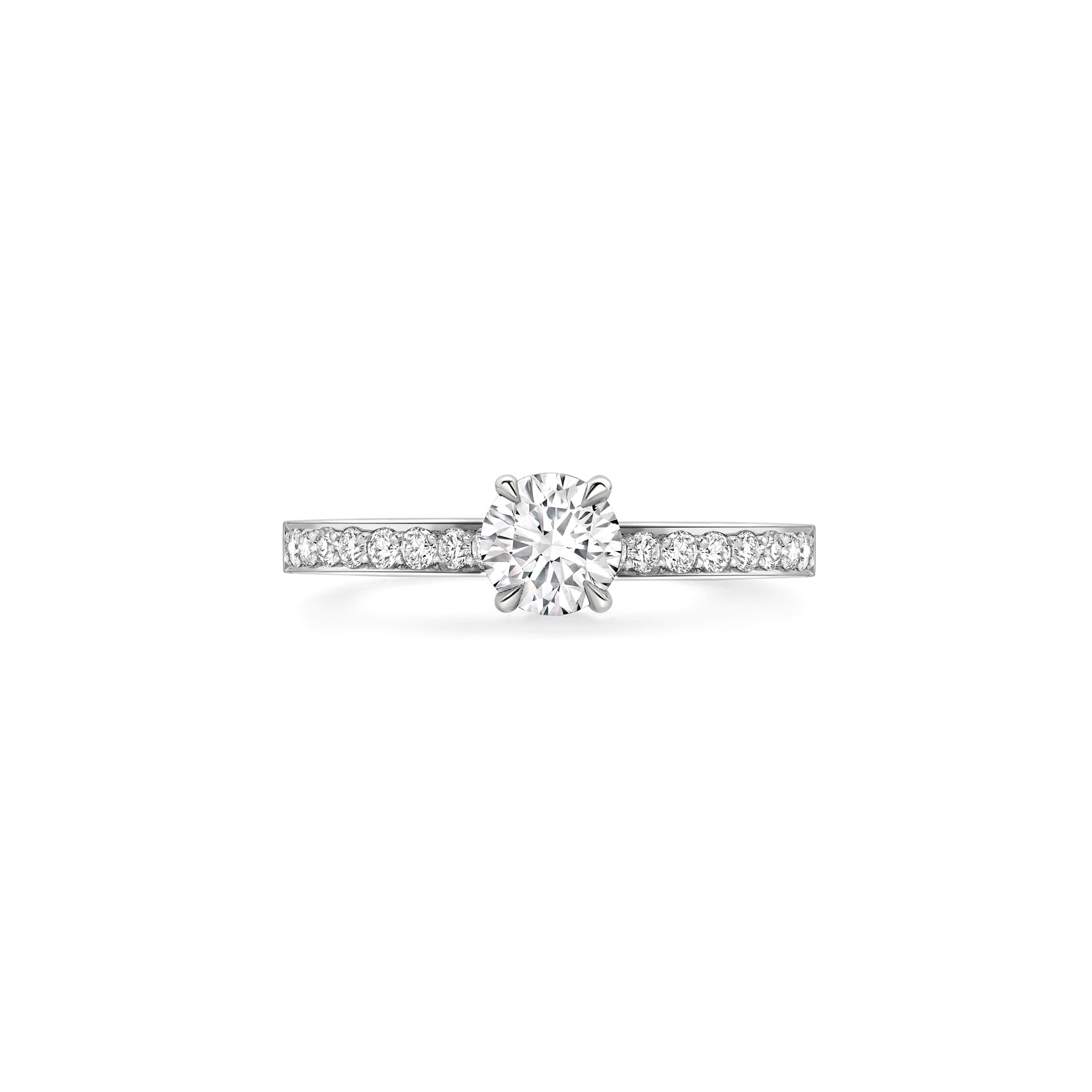 Harmony Round Brilliant Platinum Diamond Ring 1 Carat GVS2