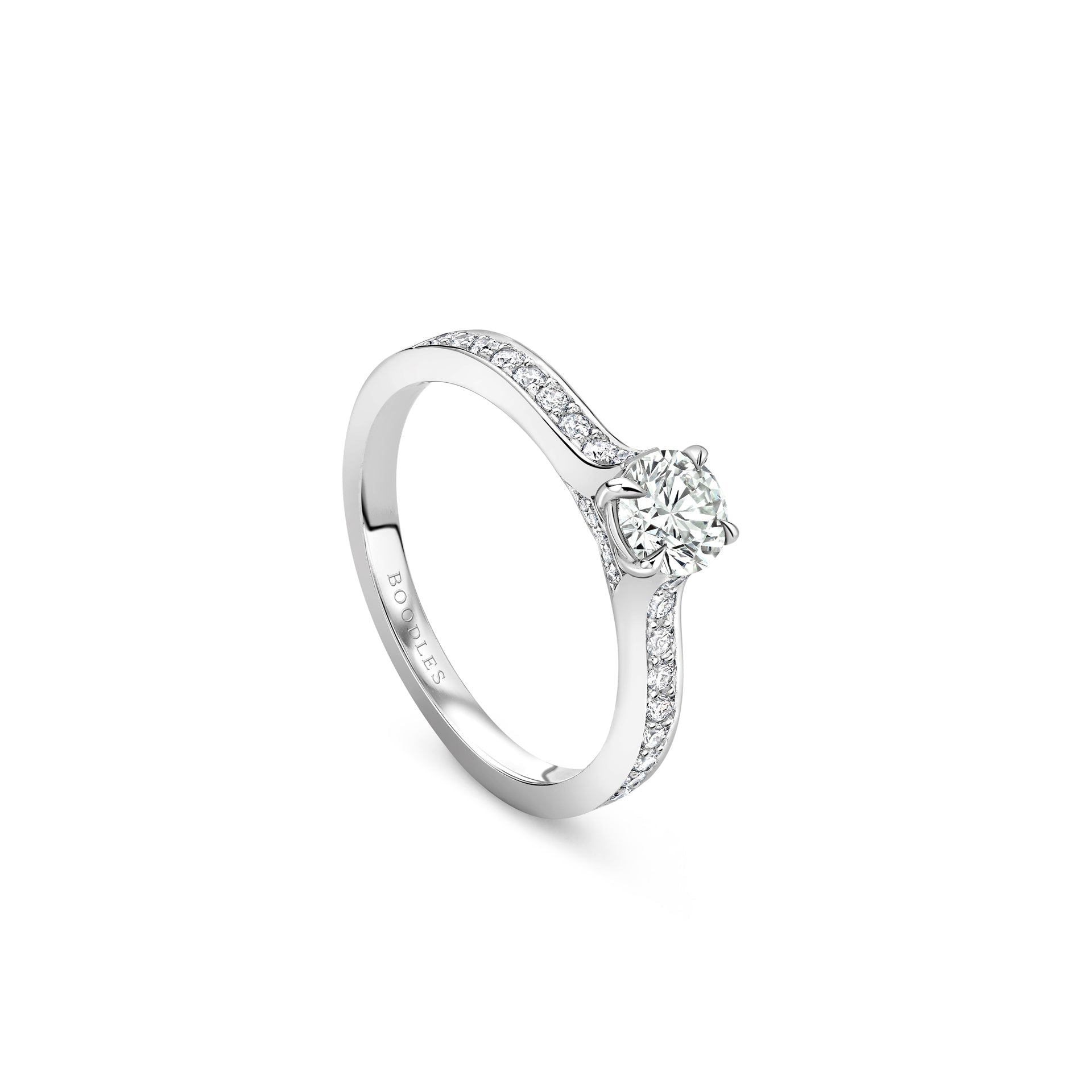 Harmony Round Brilliant Platinum Diamond Ring 0.7 Carat GVS1