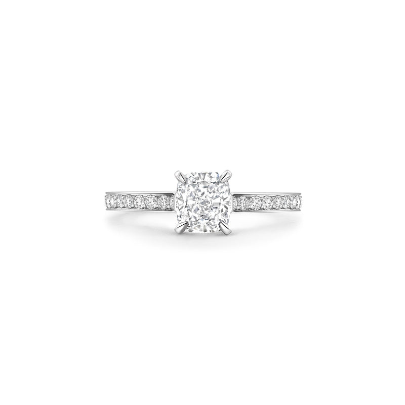 Harmony Cushion Cut Platinum Diamond Engagement Ring