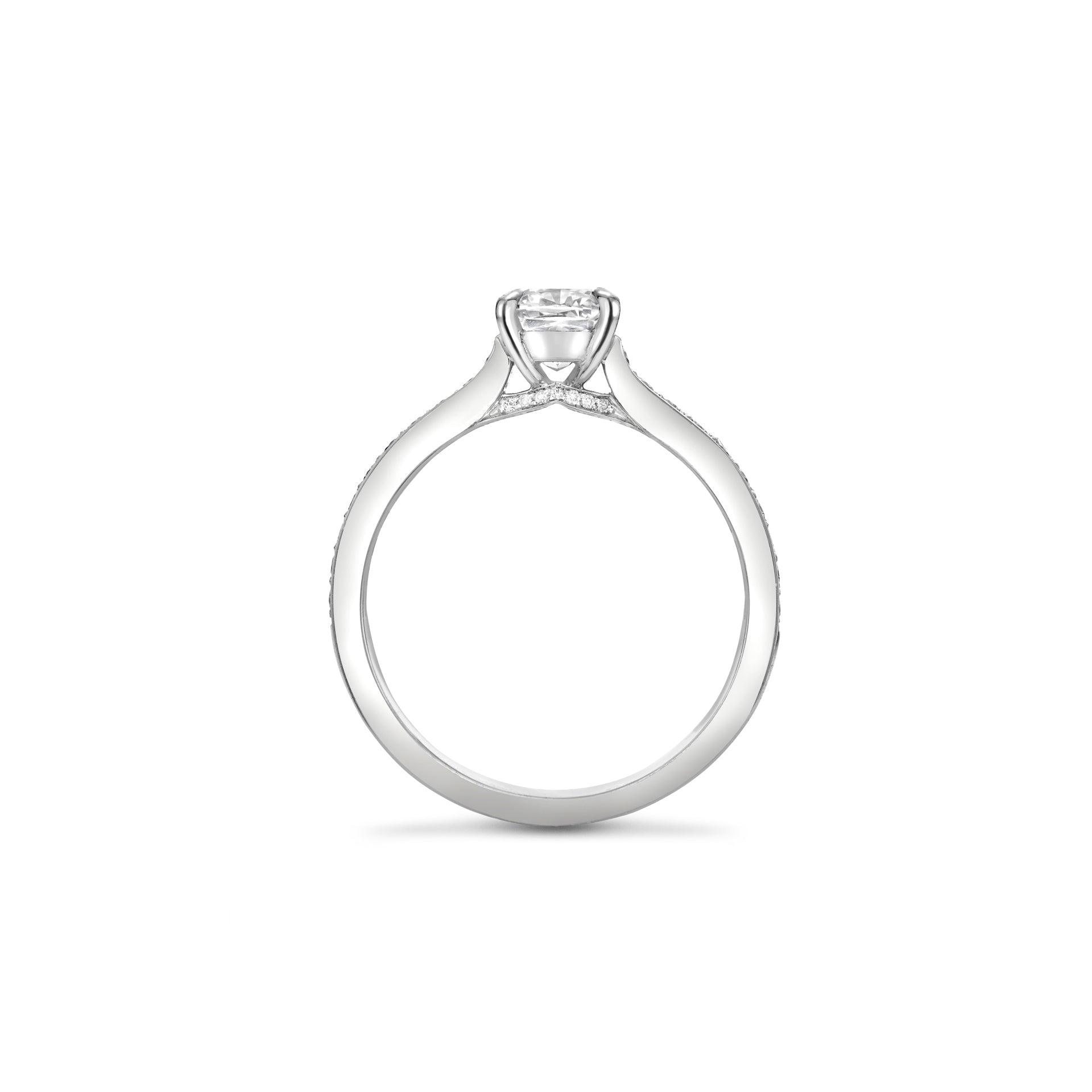 Harmony Cushion Cut Platinum Diamond Engagement Ring