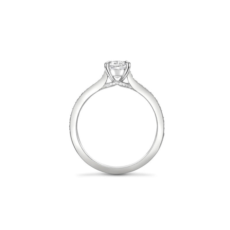 Harmony Cushion Cut Platinum Diamond Engagement Ring