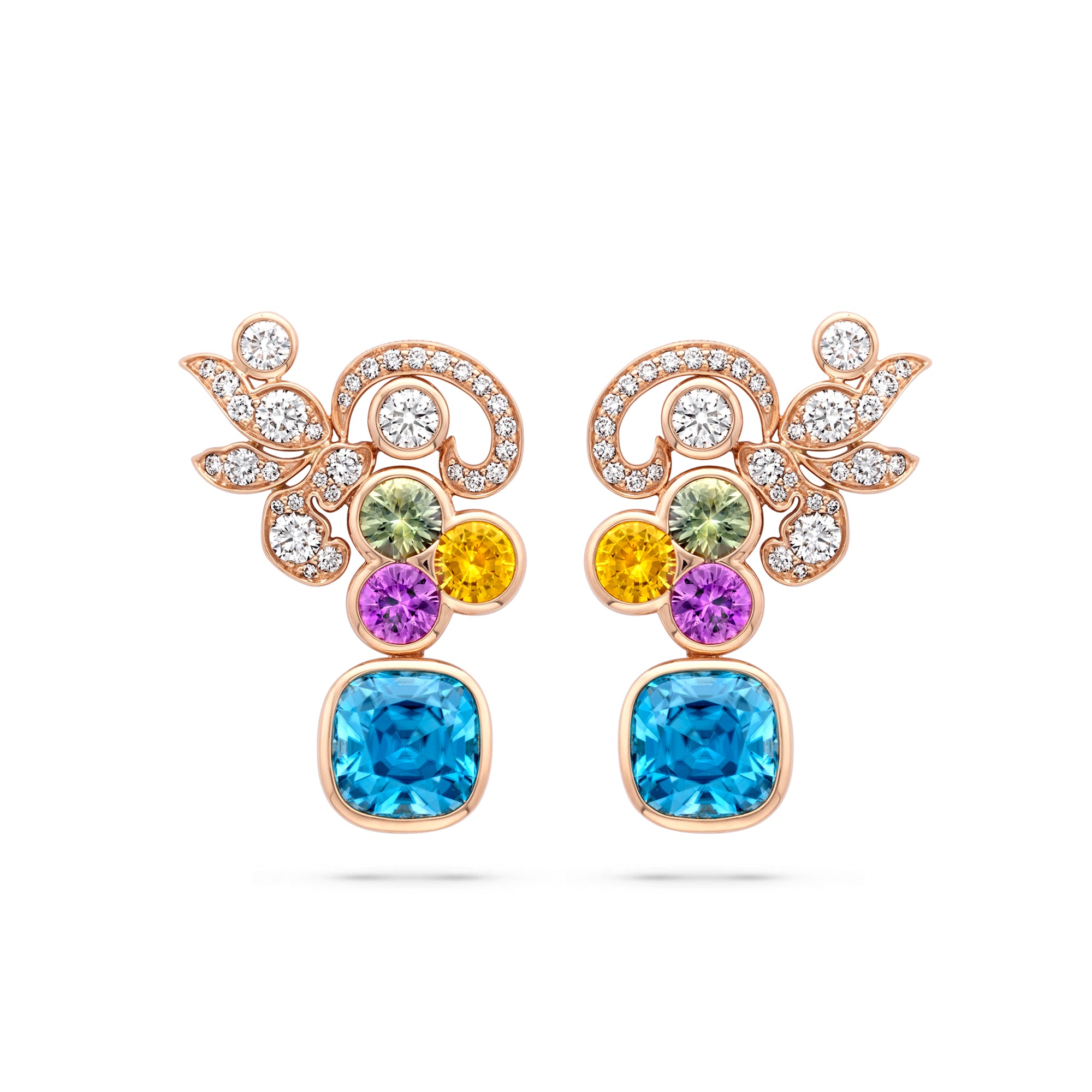 The Palace Collection Royal Damask Blue Zircon Earrings