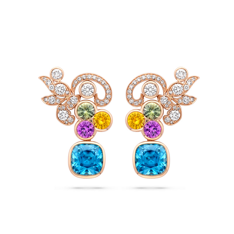 The Palace Collection Royal Damask Blue Zircon Earrings