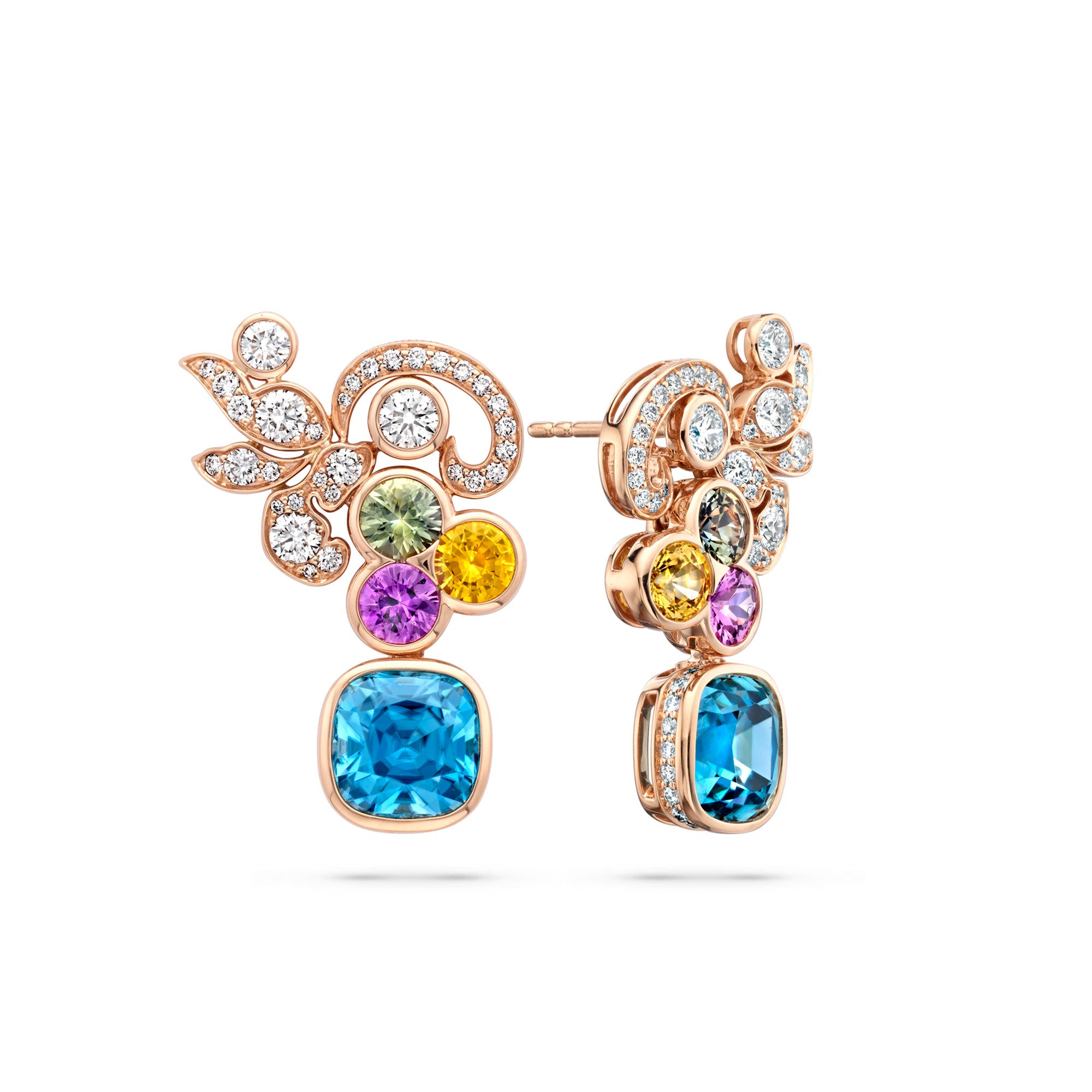 The Palace Collection Royal Damask Blue Zircon Earrings