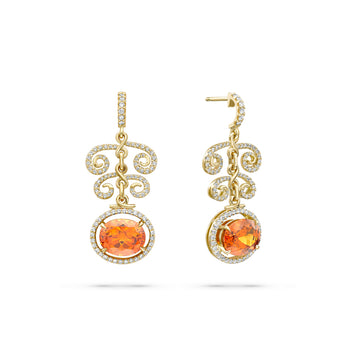 A Family Journey Vienna Mandarin Garnet Yellow Gold Earrings