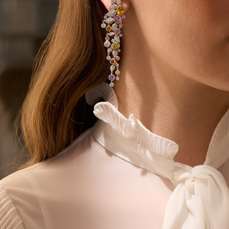 Secret Garden Verdure Sapphire and Diamond Earrings