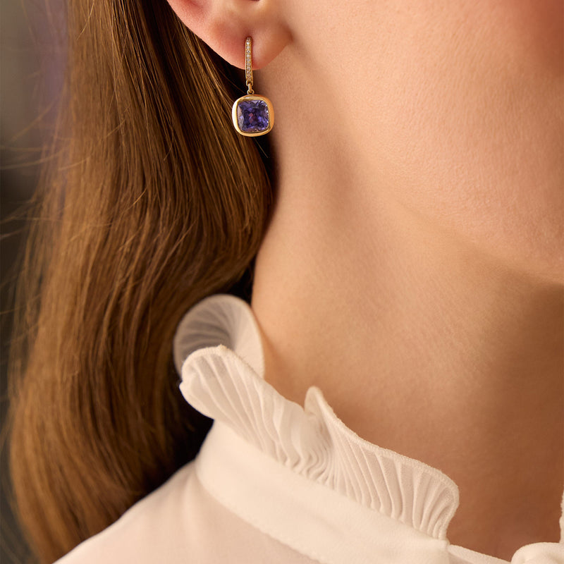 Florentine Dolce Vita Cushion Tanzanite Earrings
