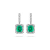 Vintage Emerald Platinum Drop Earrings