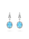 Fifth Avenue Aquamarine and Diamond Platinum Drop Earrings