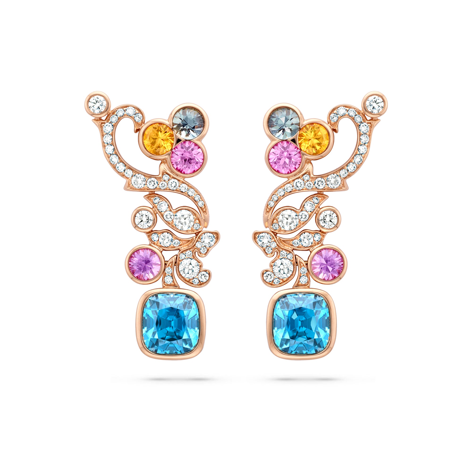 The Palace Collection Royal Damask Rose Gold Earrings