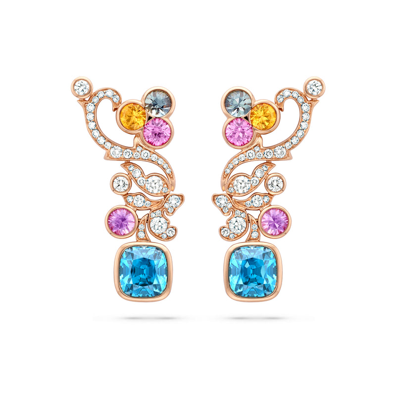 The Palace Collection Royal Damask Rose Gold Earrings