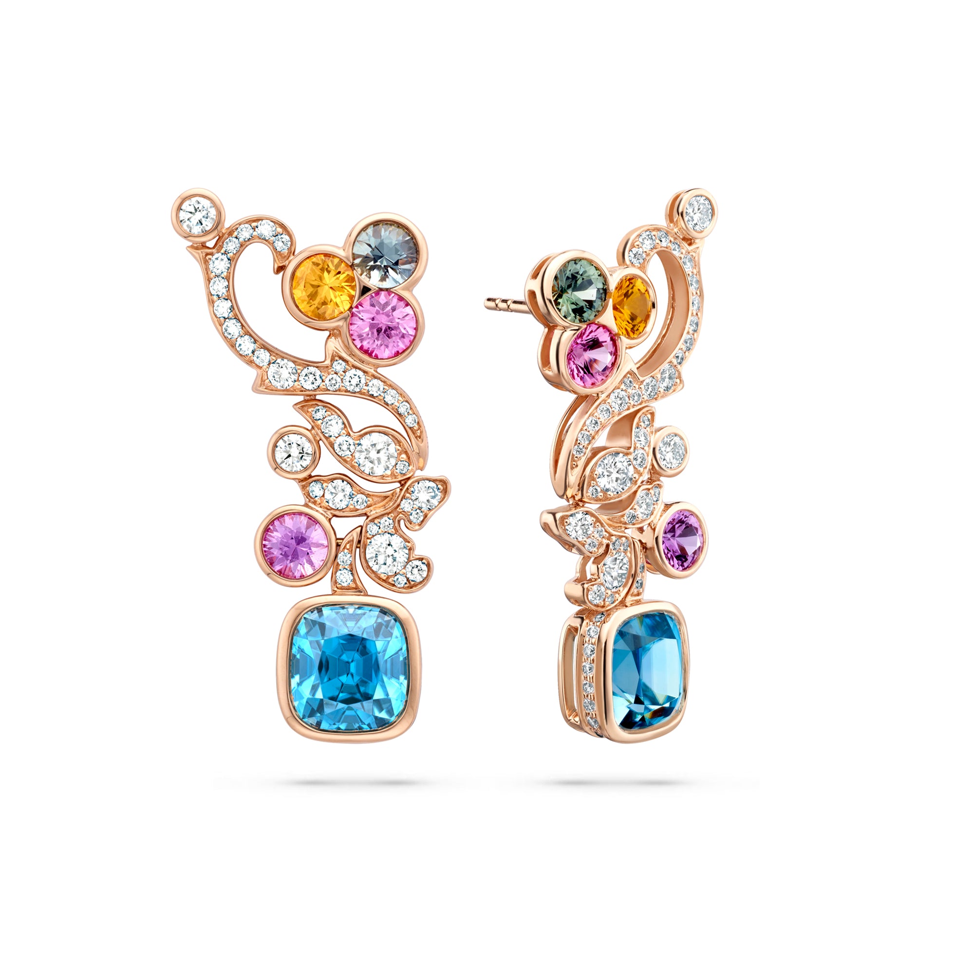 The Palace Collection Royal Damask Rose Gold Earrings