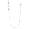 Sophie Long Open Heart Platinum Diamond Necklace
