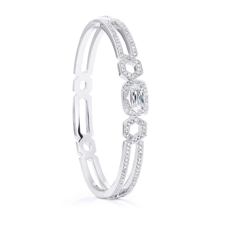 Mosaic Single Ashoka Platinum Diamond Bangle