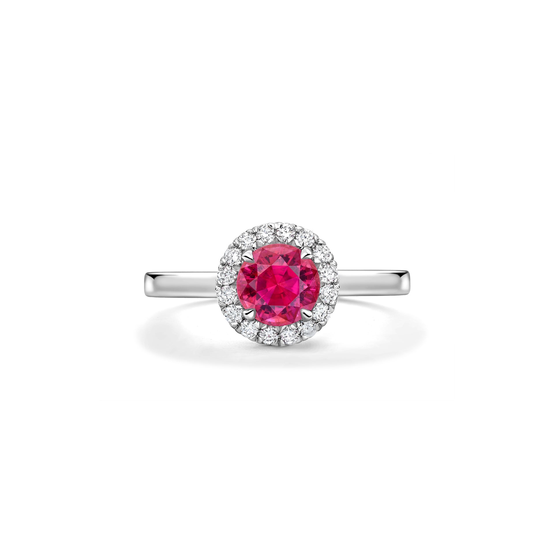 Vintage Round Pink Sapphire Platinum Ring | Boodles