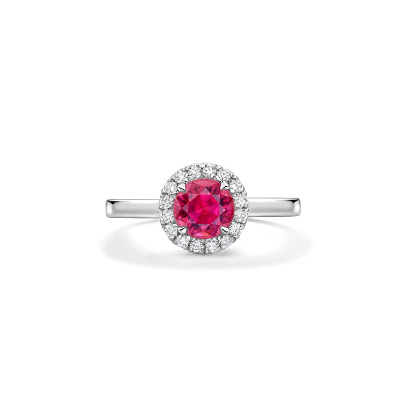 Vintage Round Pink Sapphire Platinum Ring | Boodles