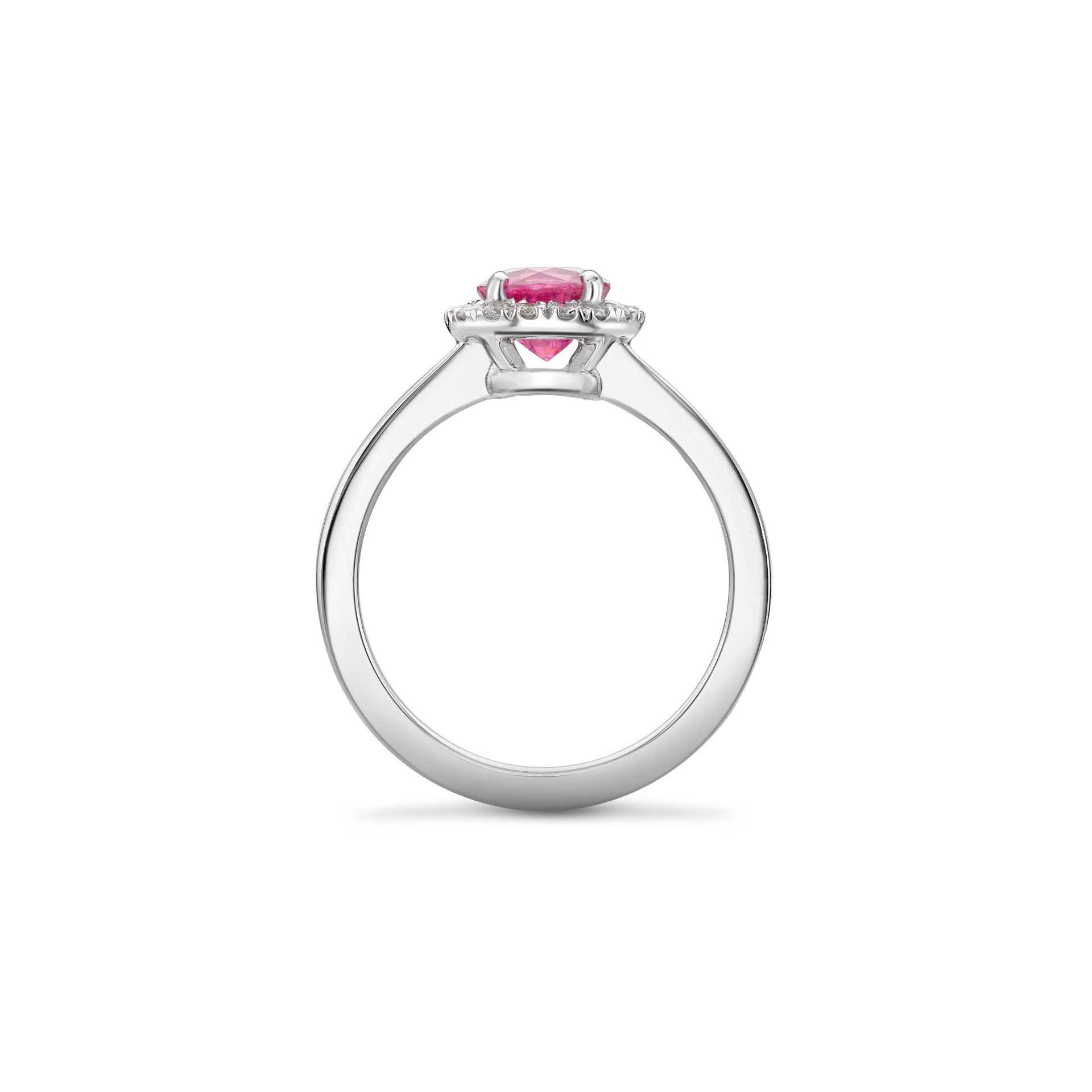 Vintage Round Pink Sapphire Platinum Ring | Boodles