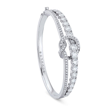 The Knot White Gold Diamond Large Bangle