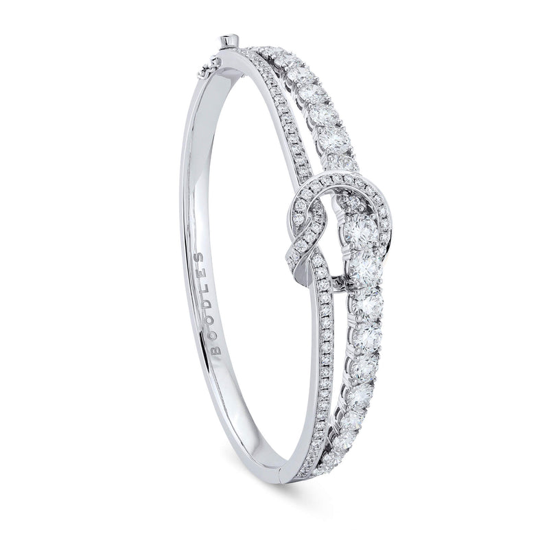 The Knot White Gold Diamond Large Bangle