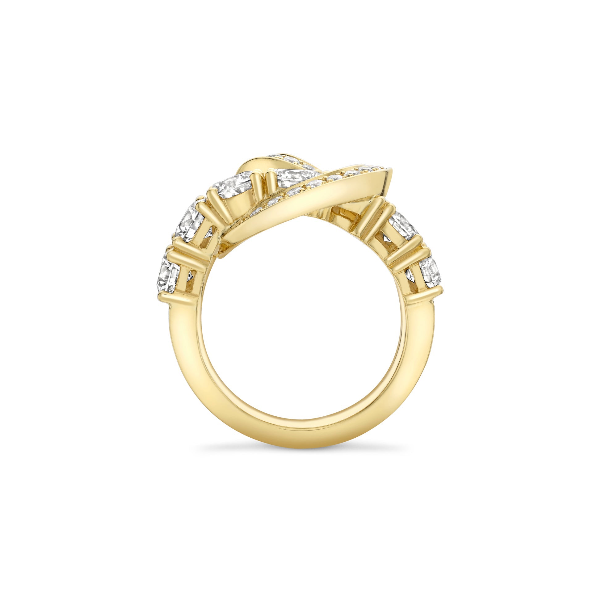 The Knot Large Yellow Gold Diamond Ring | Boodles