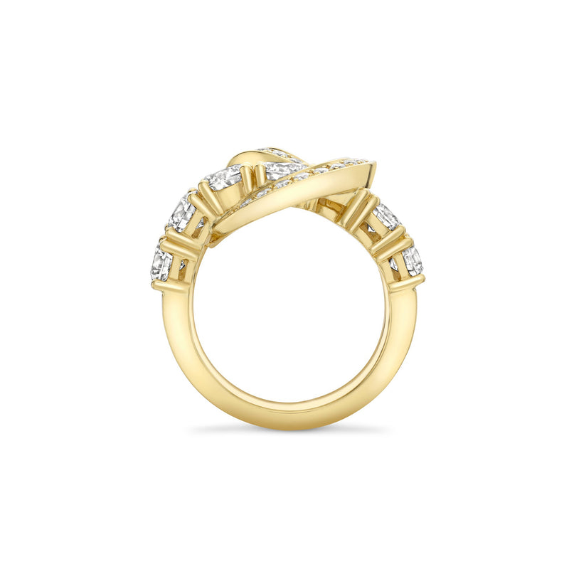 The Knot Large Yellow Gold Diamond Ring | Boodles