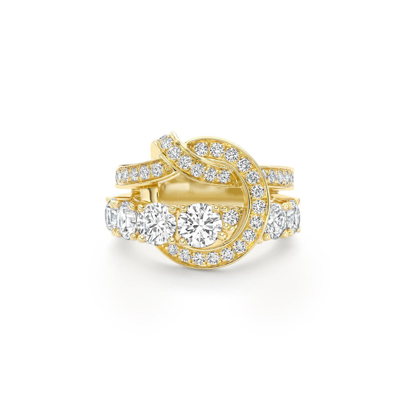 The Knot Large Yellow Gold Diamond Ring | Boodles