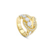 The Knot Large Yellow Gold Diamond Ring