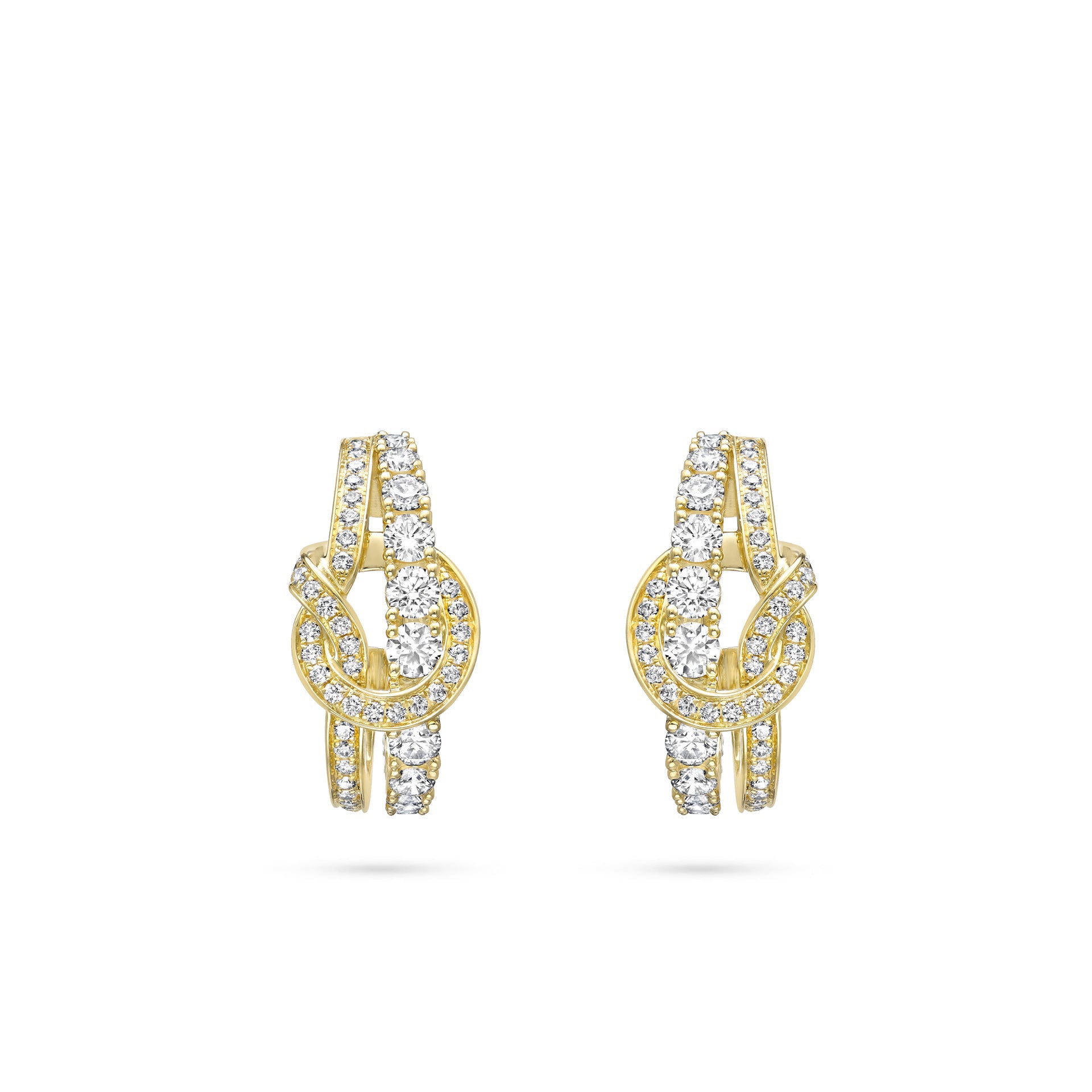 The Knot Yellow Gold Diamond Earrings
