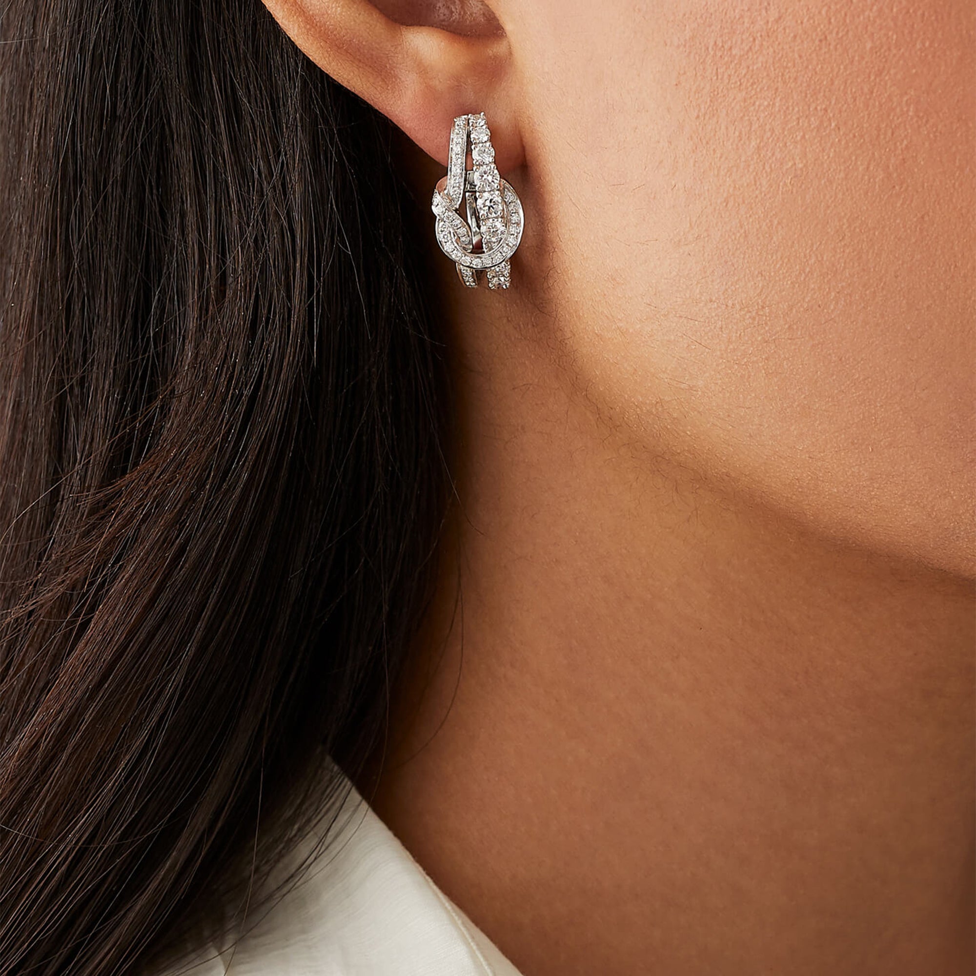 The Knot White Gold Diamond Earrings