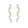 Classic Light Pillar Ashoka Diamond Yellow Gold Earrings