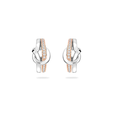 The Knot White and Rose Gold Diamond Earrings